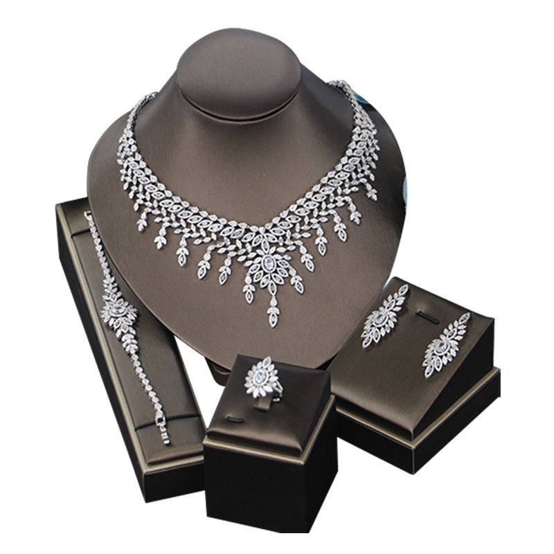 Middle East Saudi Zircon Bridal Jewelry Four-piece Set