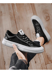 Autumn Men's Shoes Casual Leather Shoes Slip-on Sports Board Shoes Versatile Work Waterproof Easy Wear Tide Shoes
