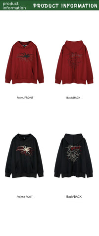 Retro Spider Couple Hooded Sweater