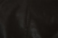 American Solid Color Polo Collar PU Leather Coat