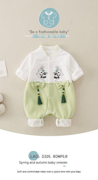 Newborn Boys And Girls Baby Spring And Autumn Long Sleeve Jumpsuit