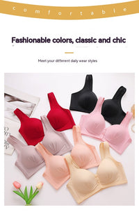 Front Buckle Without Steel Ring Plus Size Bra Backless Traceless Without Steel Ring Big Breast Contrast Bra