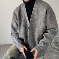 Men's Light Business Commute Solid Color Knitted Jacket