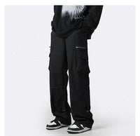 Light Green Multi-pocket Cargo Straight Loose Casual Niche Zipper Mop Pants