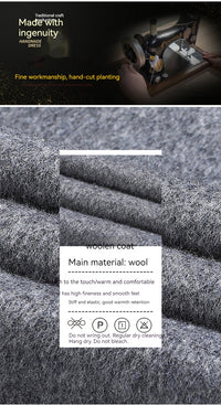 Autumn And Winter Woolen Coat Overknee Long Double Breasted Oblique Pocket