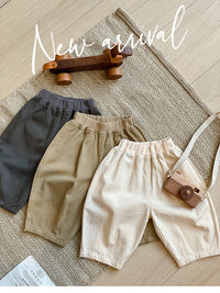 Spring And Autumn Baby Japanese Style All-matching Baby Color Ankle-tied Slacks Loose