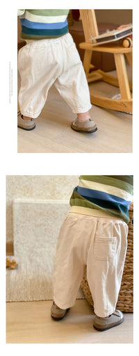 Spring And Autumn Baby Japanese Style All-matching Baby Color Ankle-tied Slacks Loose
