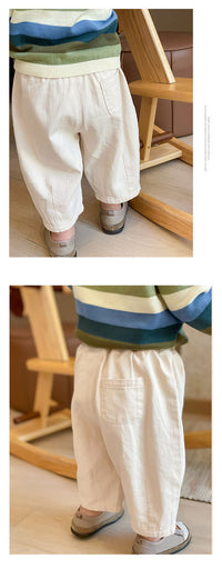 Spring And Autumn Baby Japanese Style All-matching Baby Color Ankle-tied Slacks Loose