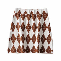 Autumn New Retro Diamond Plaid Color Matching Plaid Knitted Skirt Base