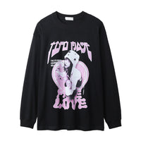 Portrait Heart Shape Printed Long Sleeve Men's Ins