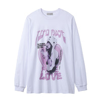 Portrait Heart Shape Printed Long Sleeve Men's Ins