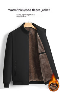 Jacket Winter Fleece-lined Thickened Men's Clothing