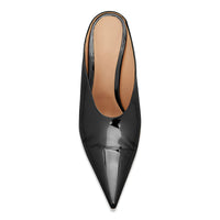 High Heel Thick Wedge Patent Leather Metal Middle Mouth Women's Large-sized Shoes