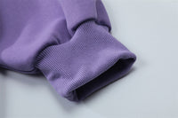 Letter Patch Leisure Velvet Padded Hooded Sweatshirt