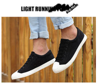 Low-top Lace-up Flat Four Seasons Solid Color Men's Canvas Shoes