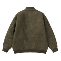 Distressed PU Leather Coat Men