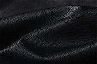 Loose Casual Deconstructing Patchwork Stand-up Collar PU Leather Jacket Coat