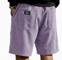 Multi-Pocket Embroidered Drawstring Elastic Waist Casual Shorts