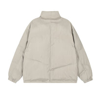 Letter Embroidered Stand Collar Cotton-padded Jacket Men's Warm