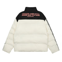 Men's Color Contrast Patchwork Stand Collar Bread Cotton-padded Jacket
