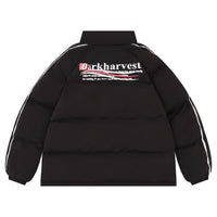 Letter Printing Stand-up Collar Cotton-padded Coat Thickened