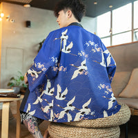 Men's Oversized Loose-fitting Pattern Print Robe Kimono