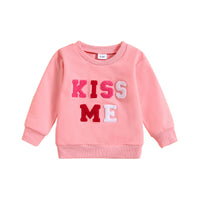 Girls' Letter Towel Embroidered Sweater