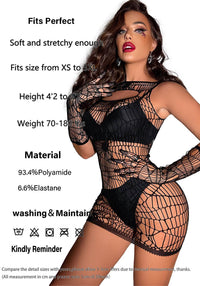 Halloween Cosplay Ultra-short Skull Spider Mesh Cuff Lingerie