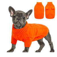 Dog Turtleneck Clothes Autumn And Winter Clothing Solid Color Knitted Sweater