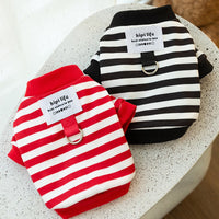 Spring Thin Velvet Puppy Clothes Simple Striped Traction Sweater