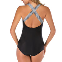 Solid color one-piece swimsuit