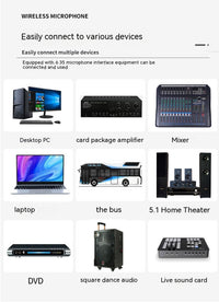 Household Wireless One-drag Two Moving Coil Microphone