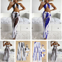 European And American New Printing And Dyeing Three-piece Mesh Trousers Style Swimsuit Bikini