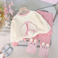 Baby Girl Cute Ears Sweater Cartoon Long Sleeve Leggings Suit
