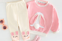 Baby Girl Cute Ears Sweater Cartoon Long Sleeve Leggings Suit