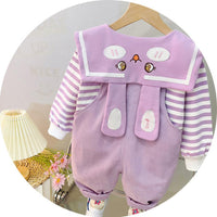 Baby Girl's Suspender Suit Spring And Autumn Western Style Cute Clothes