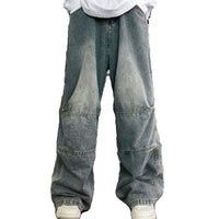 Distressed Pants Heavy Drape Loose-fitting Wide-leg Trousers