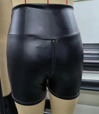 Yama Black Matte Pc Leather Open-seat Pants