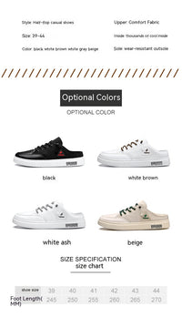 Men's Summer Wear Breathable Deodorant Slip-on Lofter Half Slippers Casual Sports Heel-free Fashion Shoes