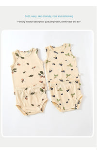 Baby Summer Vest Suit Cotton Thin Split Romper