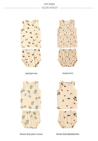 Baby Summer Vest Suit Cotton Thin Split Romper