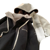 Retro Cashmere Cotton-padded Coat Fleece-lined Hoodie Coat
