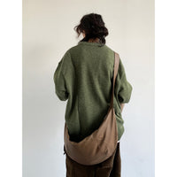 Autumn Retro College Style Pullover Sweater Loose All-match Solid Color Knitted Bottoming Shirt For Boys And Girls