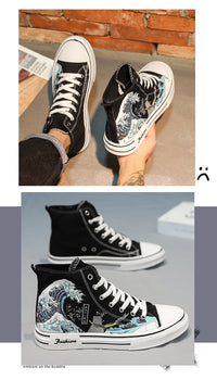 Trendy Sports Casual High-top Canvas Shoes For Students