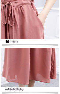 Waist-tight Slimming Elegant Long Dress Casual Polo Shirt Skirt