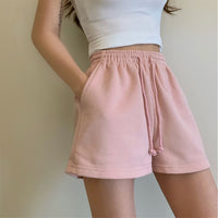 Shorts Women's Thin High Waist Loose Straight Sports Pants