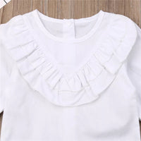 Children's Clothing Spring And Autumn Infant Toddler Fresh White Jersey Denim Skirt Suit