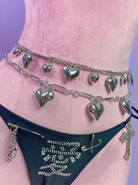 Asian Culture Love Phants Zipper Skirt Chain Waist Chain