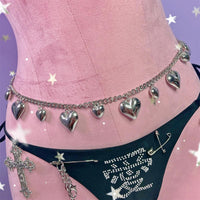Asian Culture Love Phants Zipper Skirt Chain Waist Chain