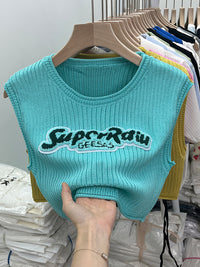 Knitted Waistcoat Vest Women's Inner Match Sleeveless Top